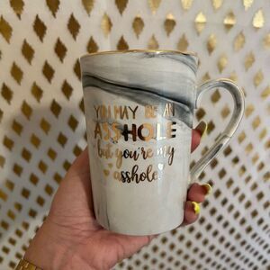 Funny humor humorous A hole coffee mug with coaster lid